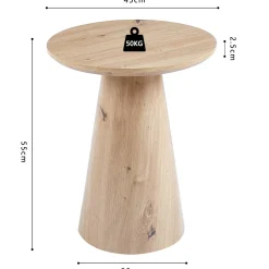 Beistelltisch Lukas | Ø45 x 55 cm | Old Oak Design