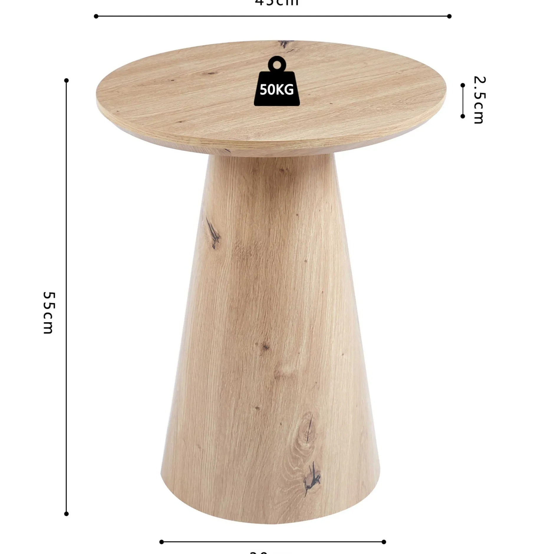 Beistelltisch Lukas | Ø45 x 55 cm | Old Oak Design