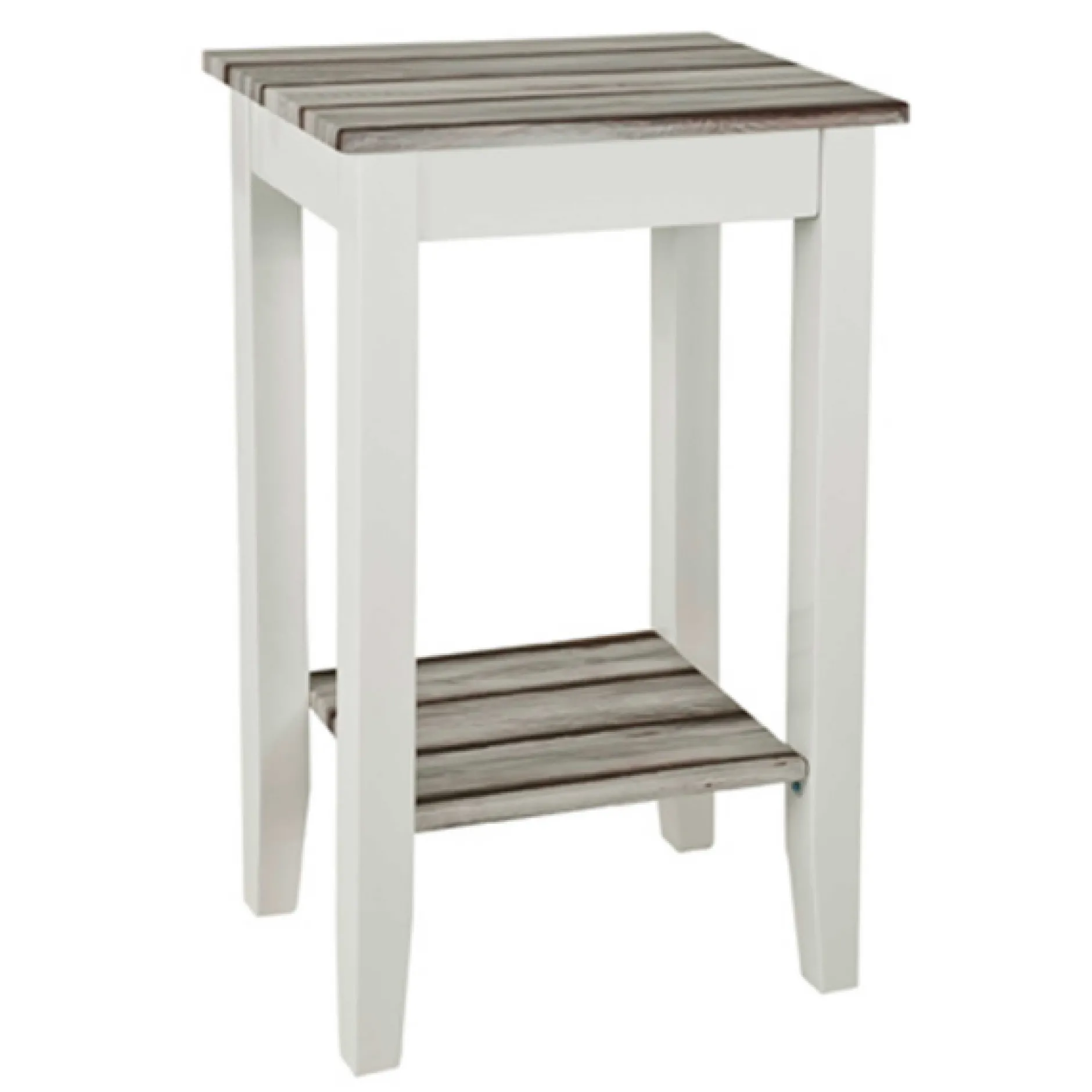Beistelltisch Marik 40x30cm - Hochglanz weiß/grau