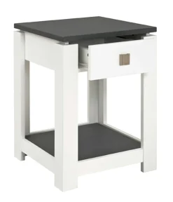 Beistelltisch Marius 40x40cm, 1 Schublade - weiß/anthrazit