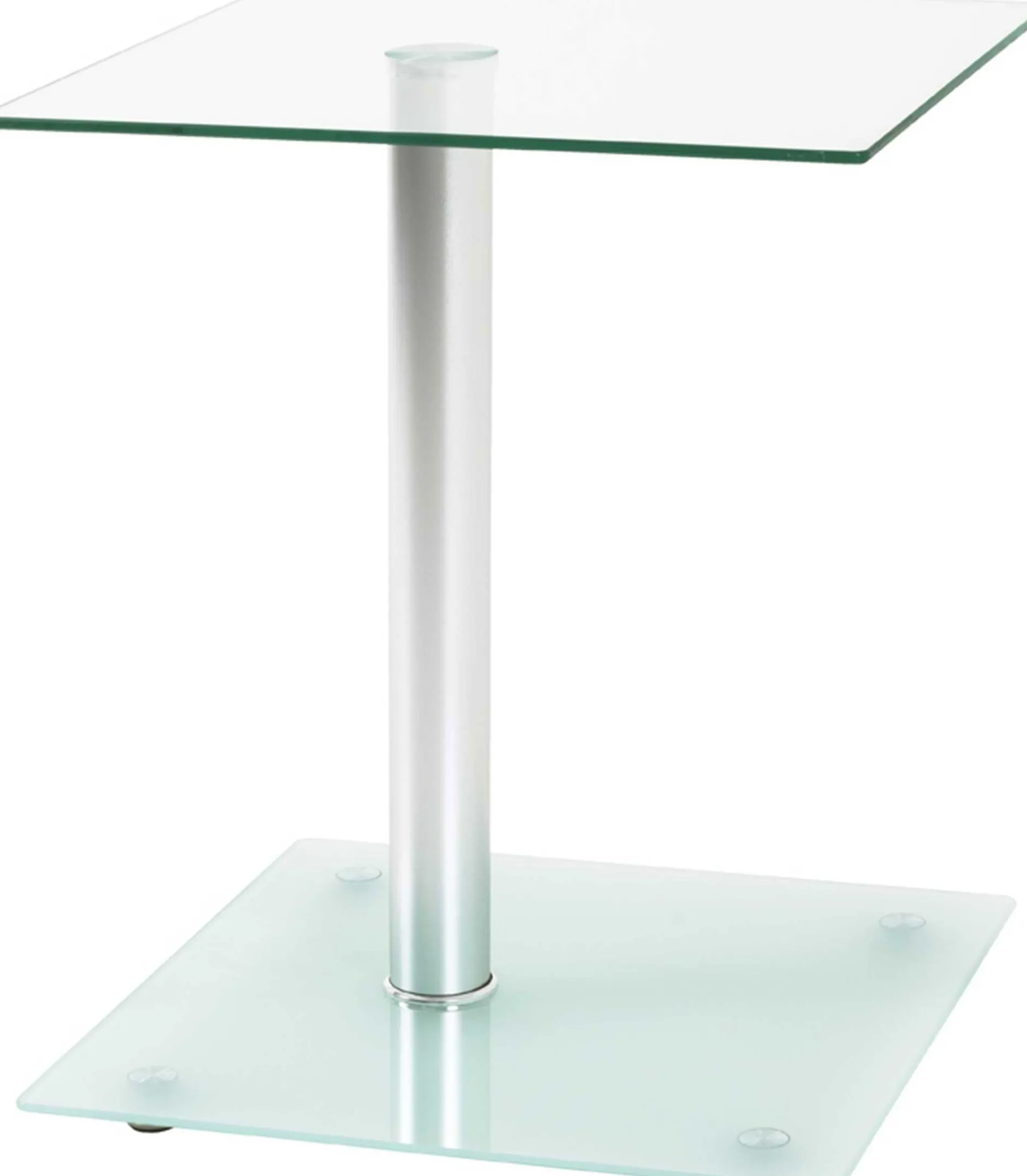 Beistelltisch mit Ablage aus Sicherheitsglas | 6 kg Tragkraft