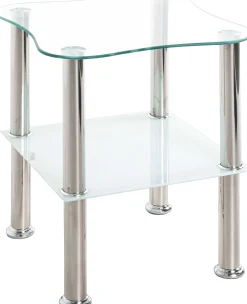 Beistelltisch mit Metallgestell und Glasablagen | 10 kg Tragkraft