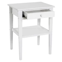 Beistelltisch mit Schublade | 46 x 35 x 60 cm | Weiß