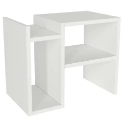 Beistelltisch Piyon - 50x30x40cm - mit Ablage - weiß