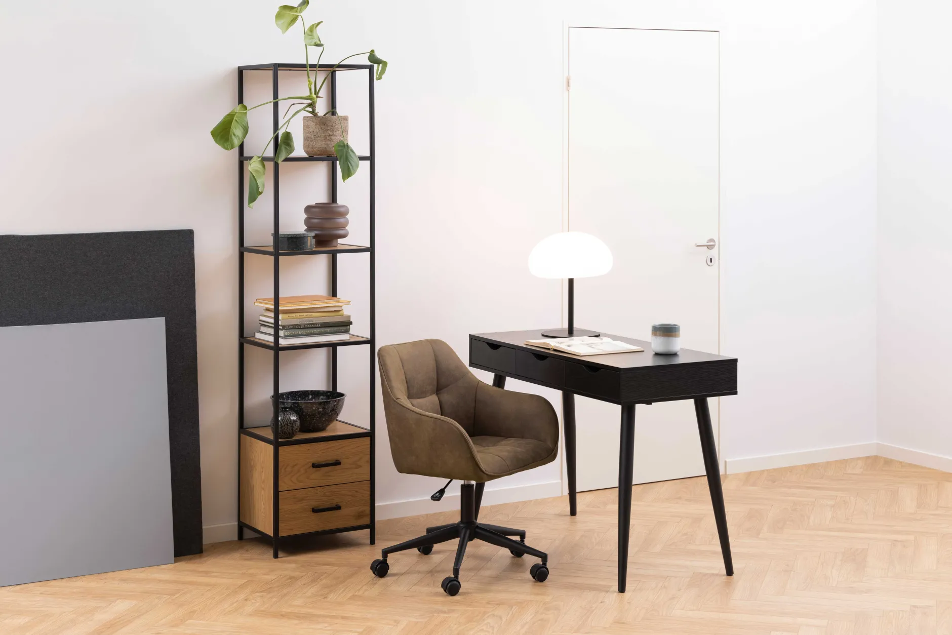 Beistelltisch/Schreibtisch Jupiter 110 cm 3 Schubladen - schwarz