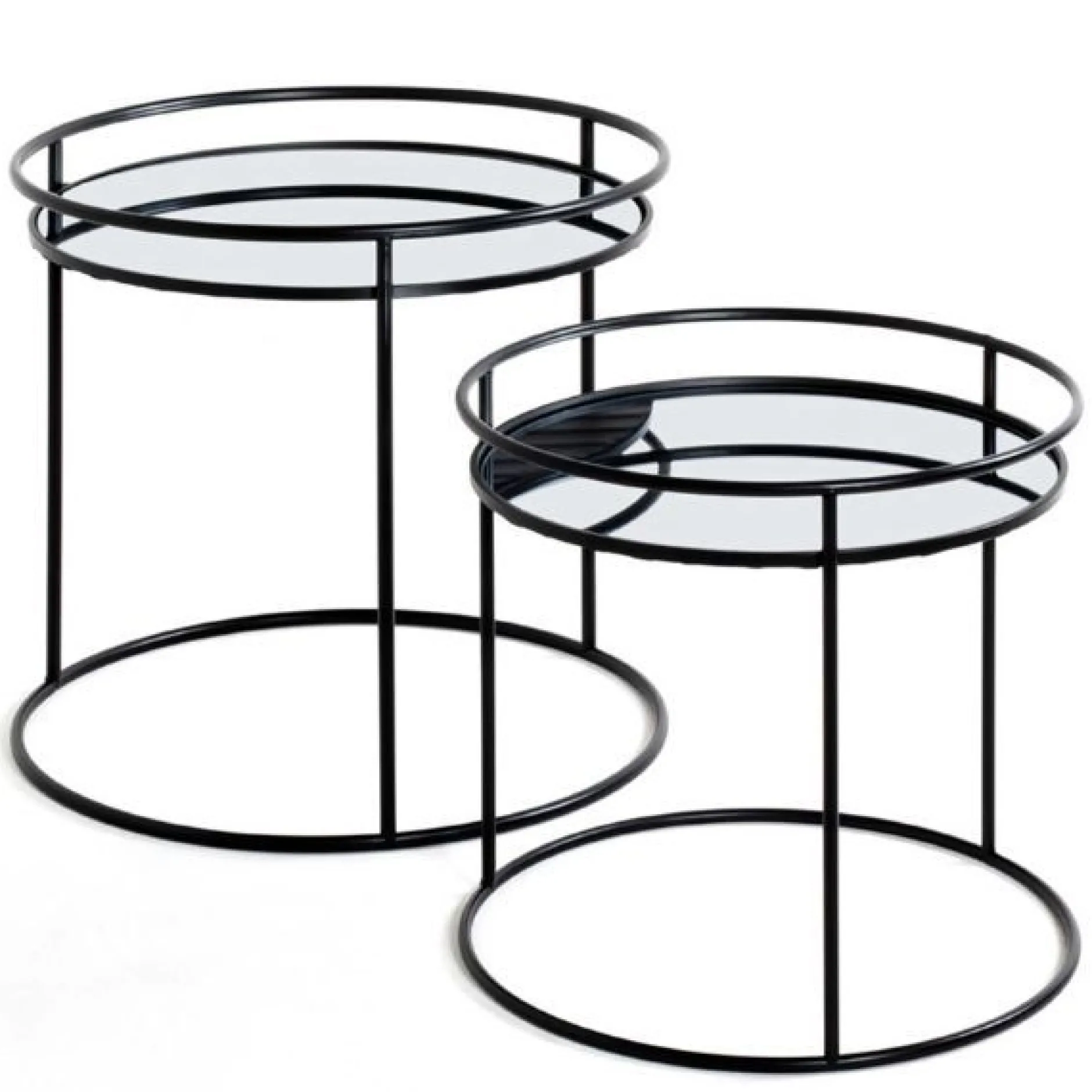 Beistelltisch-Set | Ø42 cm x 52 cm | Schwarz