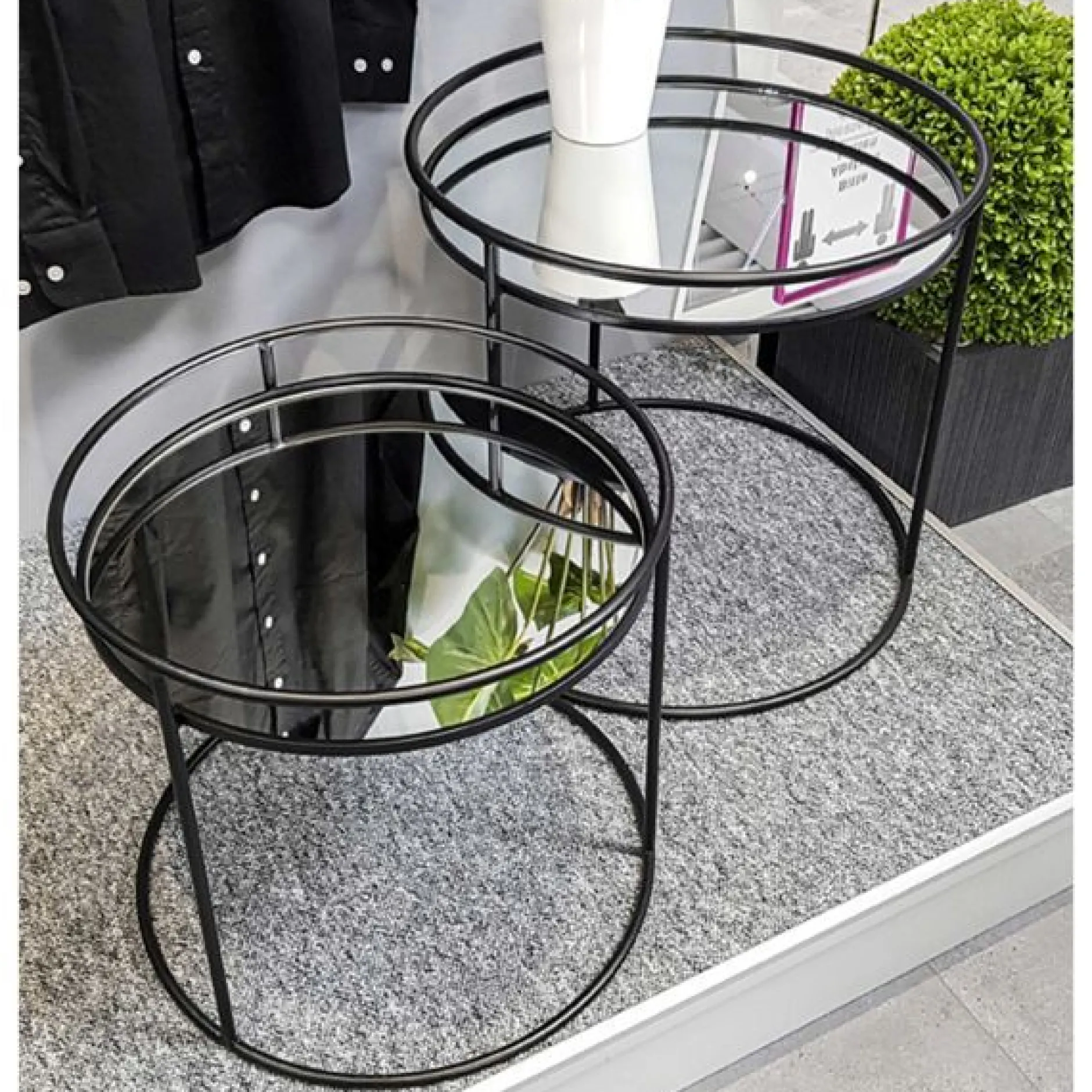 Beistelltisch-Set | Ø42 cm x 52 cm | Schwarz