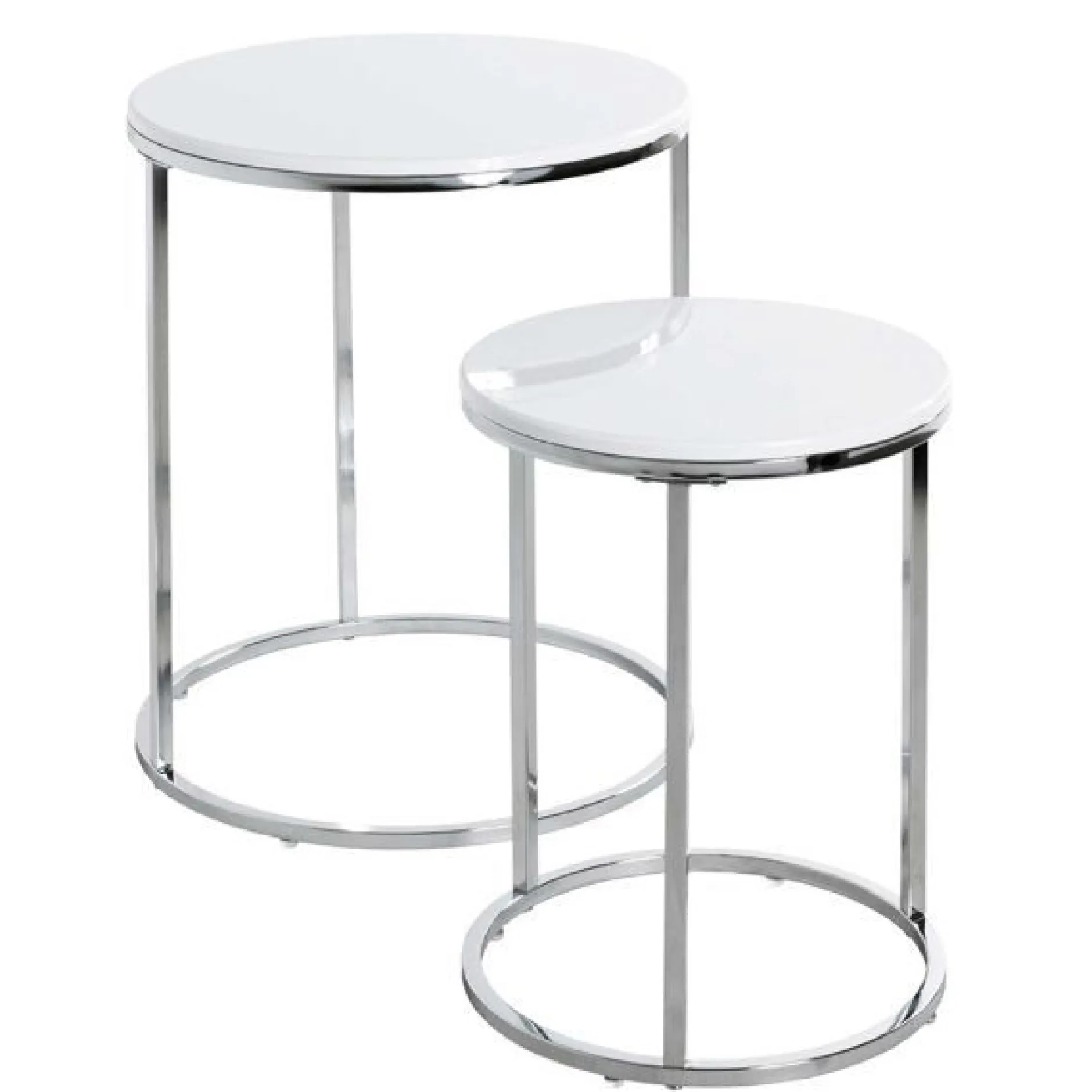 Beistelltisch-Set | Ø40 cm x 50 cm | Weiß