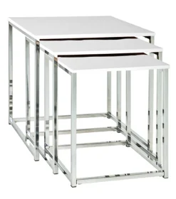 Beistelltisch-Set | 36 x 39 x 42 cm | Weiß