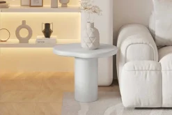 Beistelltisch Tavares - 58x50x50cm - organische Form - ecru