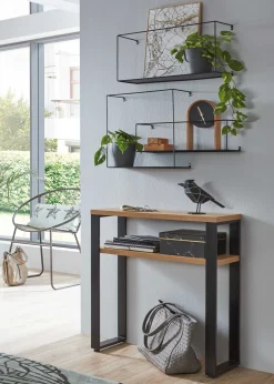 Beistelltisch | 70 x 28 x 75 cm | Anthracite Oak Design