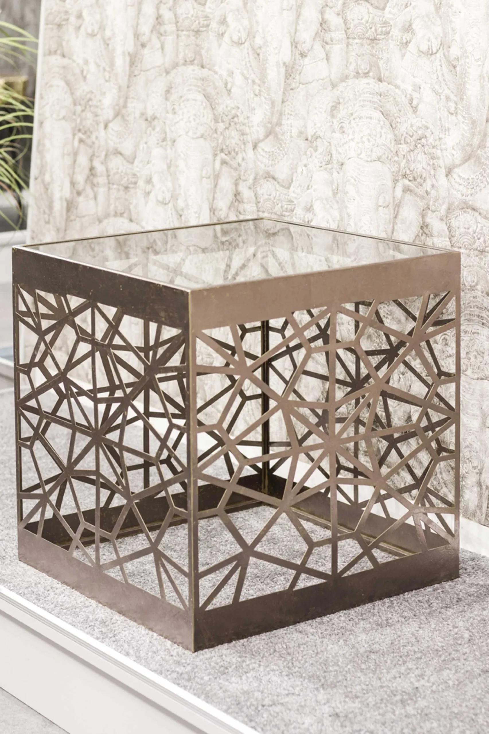 Beistelltisch | 50 x 50 x 50 cm | Bronze