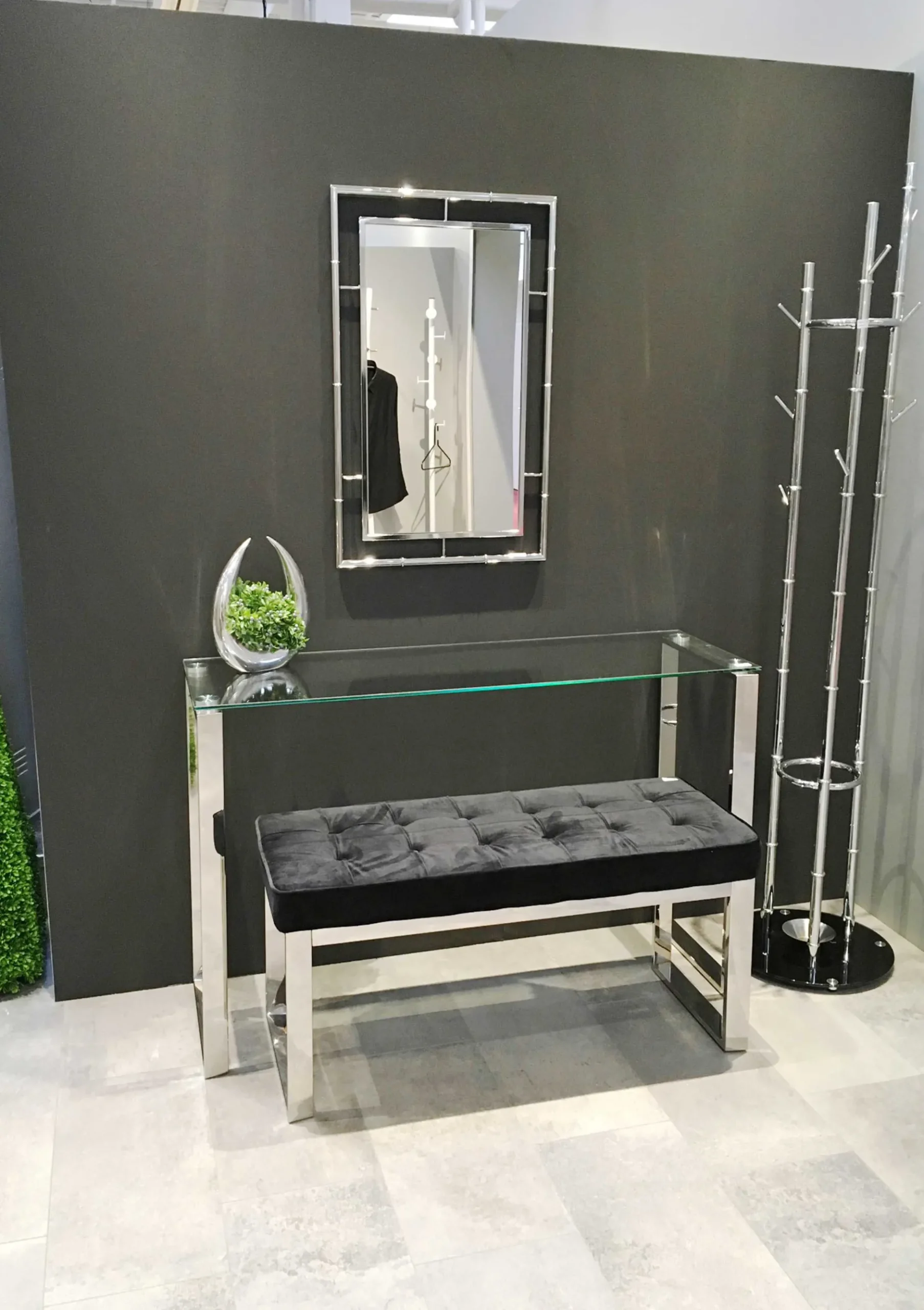 Beistelltisch | 120 x 40 x 78 cm | Metall/Glas