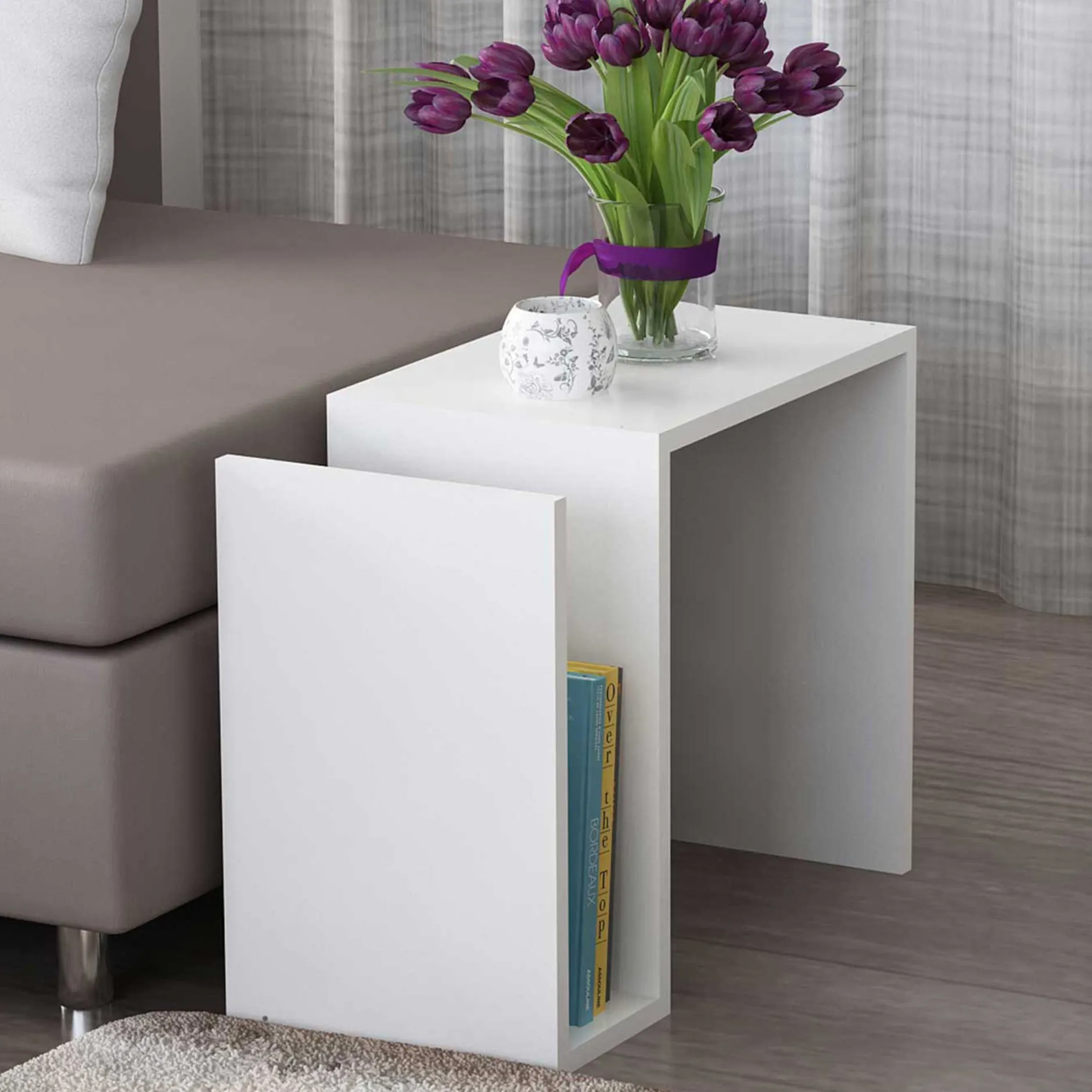Beistelltisch Yosun - 61x30x47cm - weiß