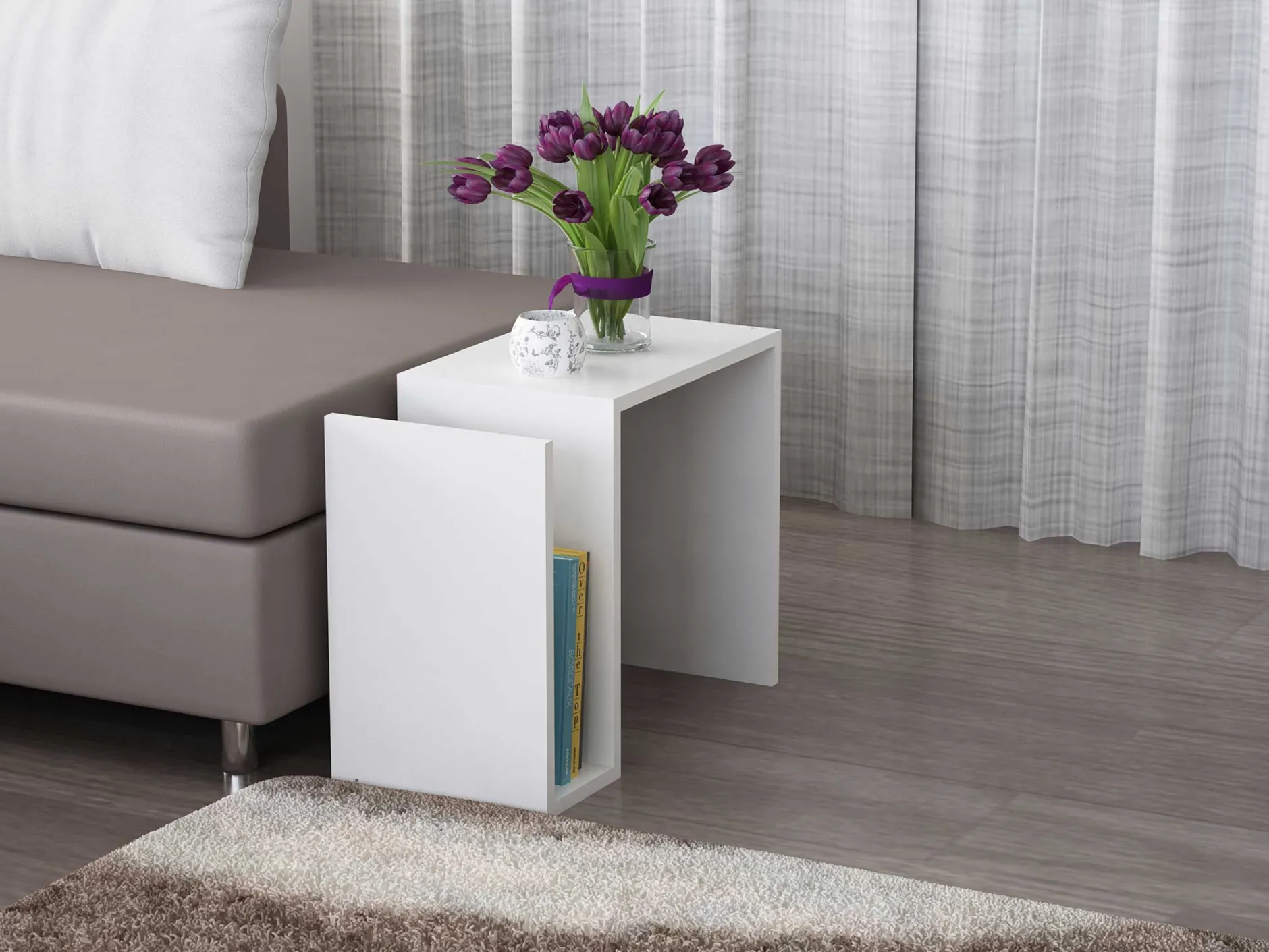 Beistelltisch Yosun - 61x30x47cm - weiß