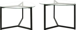 Bellisimo Couchtisch-Set | METALLRAHMEN | Mattschwarz