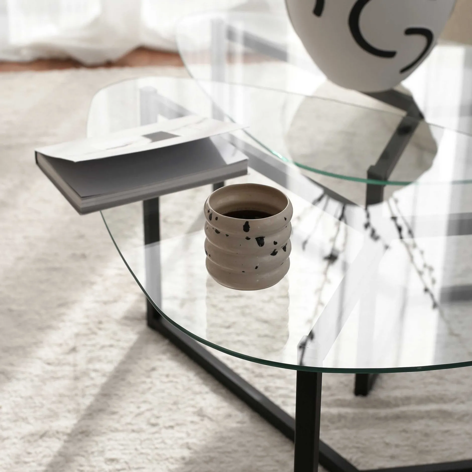 Bellisimo Couchtisch-Set | METALLRAHMEN | Mattschwarz