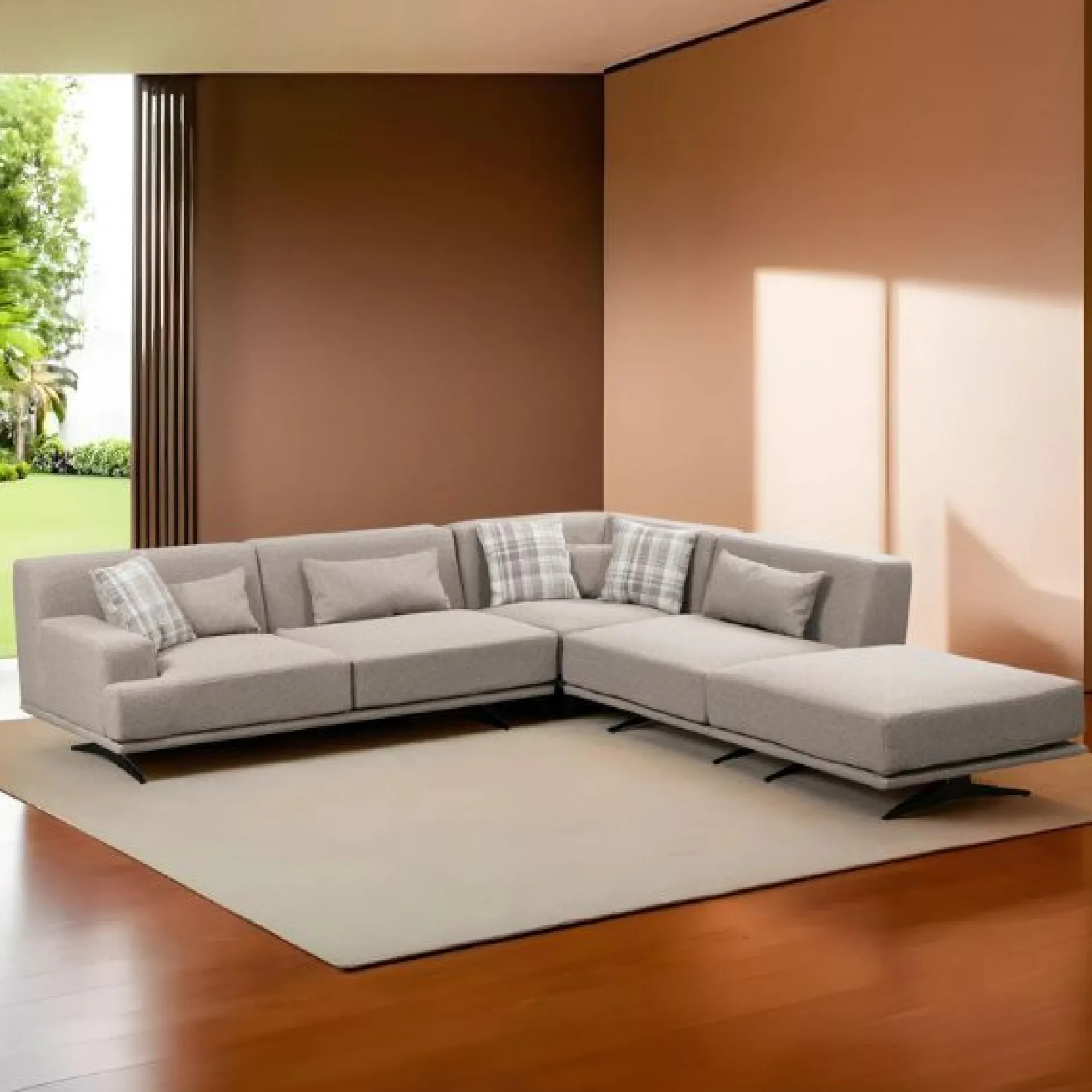 Bentley Ecksofa | BUCHENHOLZ / SPANPLATTE | Beige