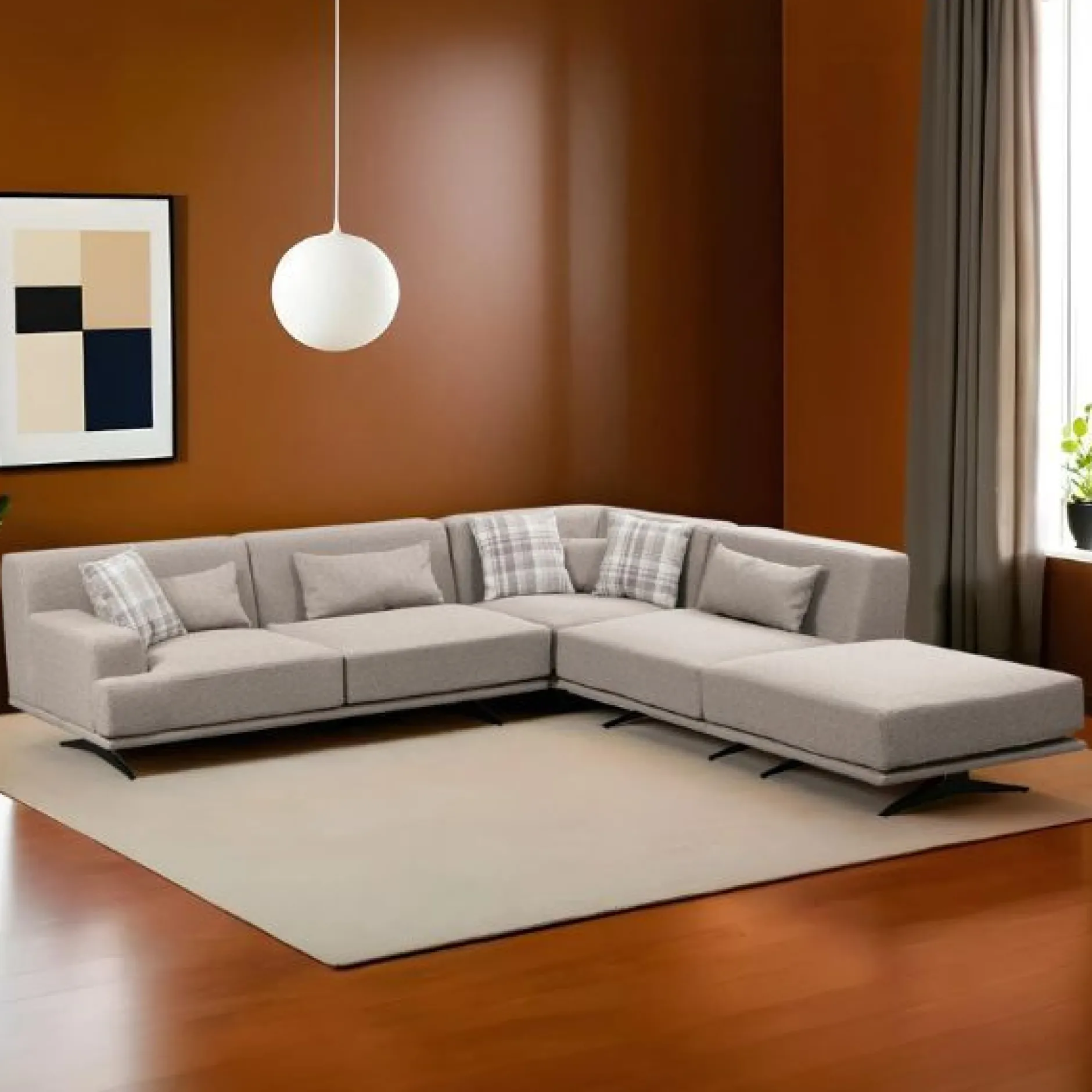 Bentley Ecksofa | BUCHENHOLZ / SPANPLATTE | Beige