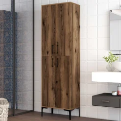 Berlin A Mehrzweckschrank | 100 % MELAMIN | Walnuss