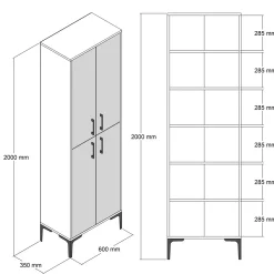 Berlin A Mehrzweckschrank | 100 % MELAMIN | Walnuss