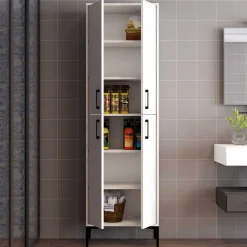 Berlin A Mehrzweckschrank | 100 % MELAMIN | Weiß