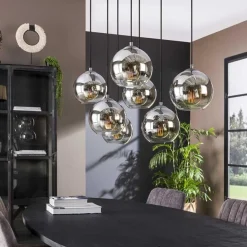 Bessy Hängeleuchte 7 Lampenschirme-Altsilber