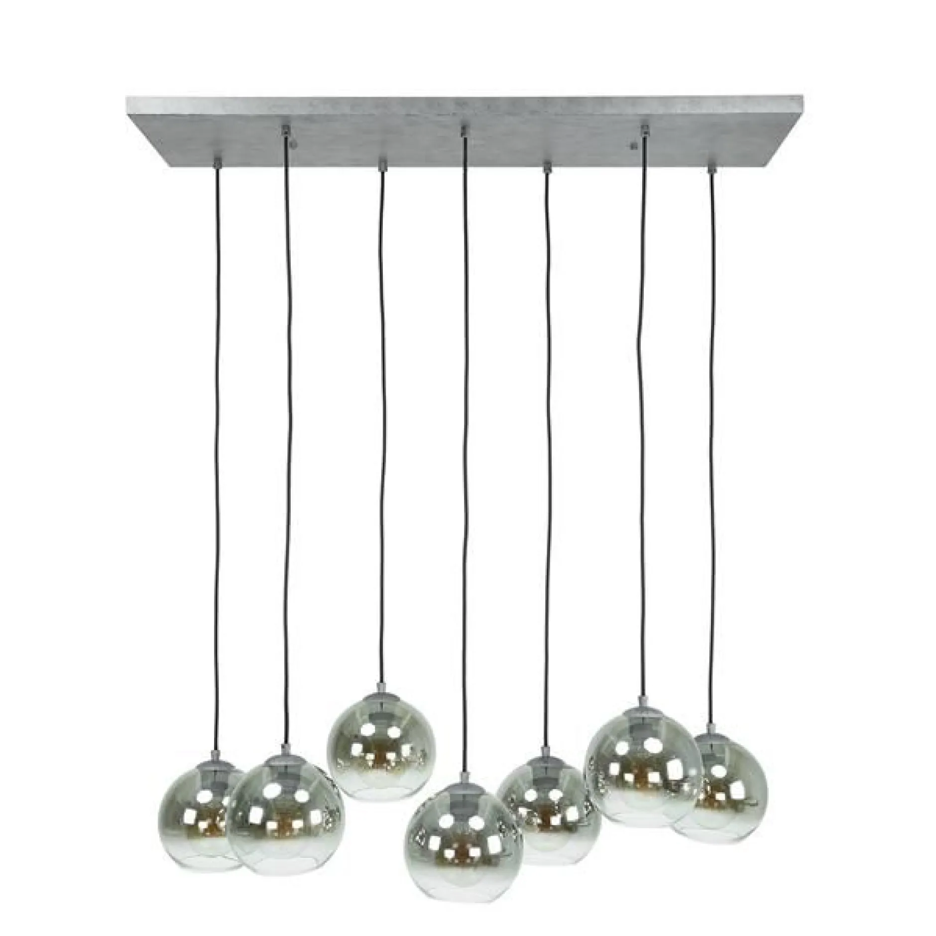Bessy Hängeleuchte 7 Lampenschirme-Altsilber