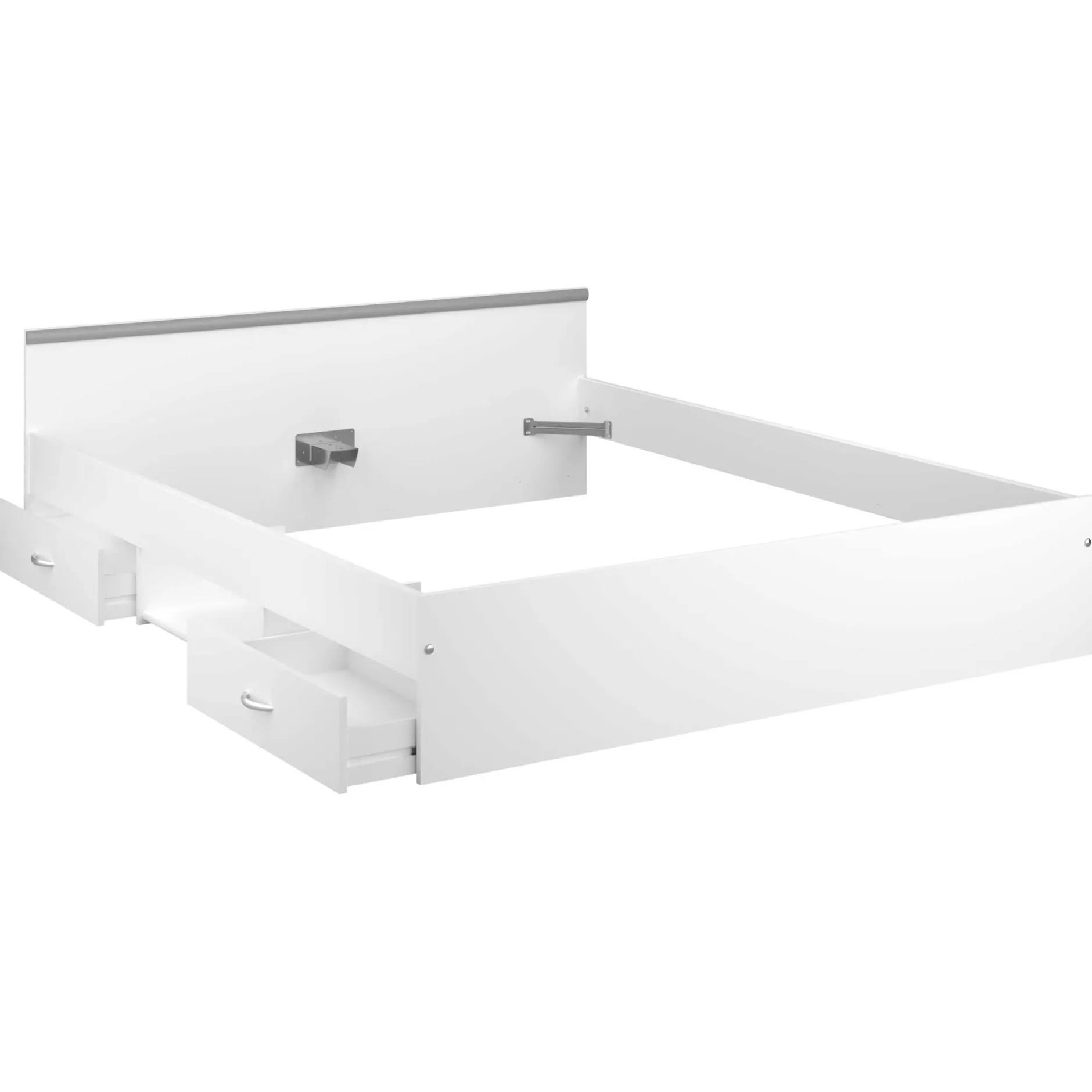 Bett Alma 140x190cm mit Schubladen - weiß