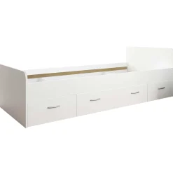 Bett Barko 90x200 mit 3 Schubladen - weiß