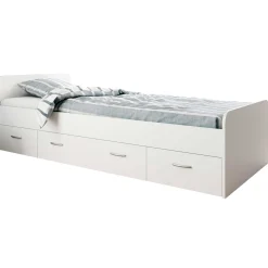 Bett Barko 90x200 mit 3 Schubladen - weiß
