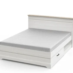 Bett Charme 160x200 cm-Kronberg Eiche/weiß strukturiert