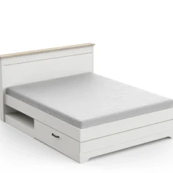 Bett Charme 160x200 cm-Kronberg Eiche/weiß strukturiert