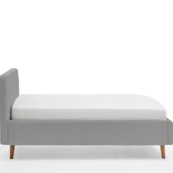 Bett Dalila 140x200cm Teddystoff - grau
