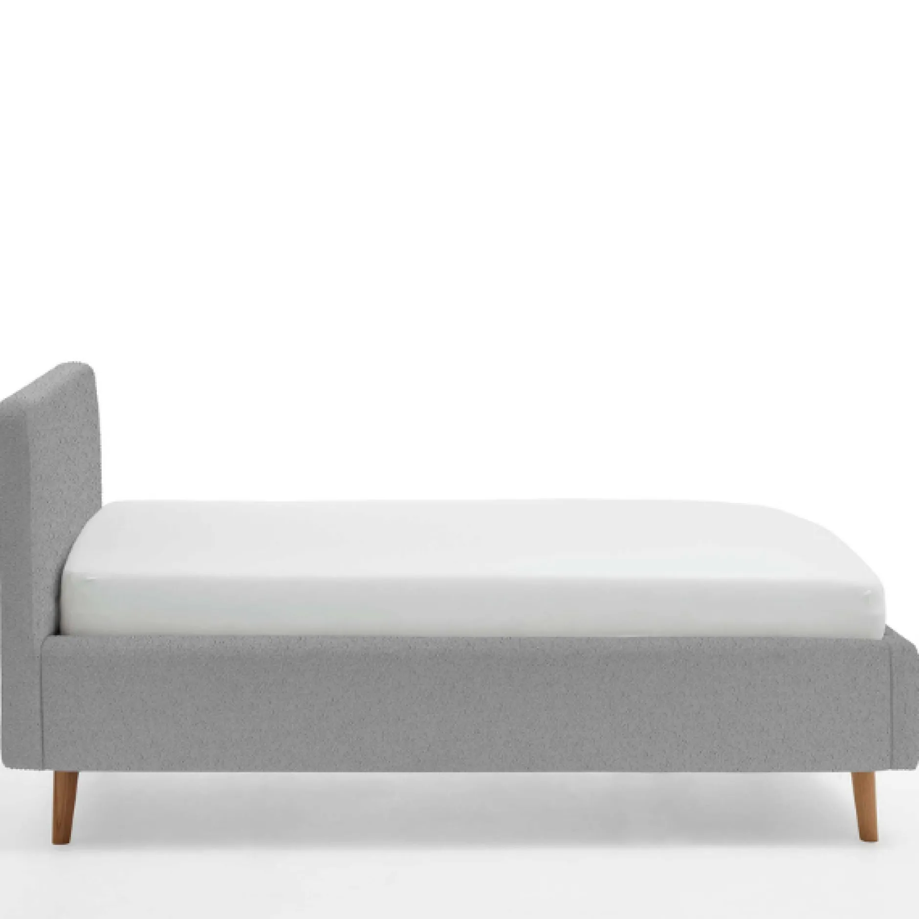 Bett Dalila 140x200cm Teddystoff - grau