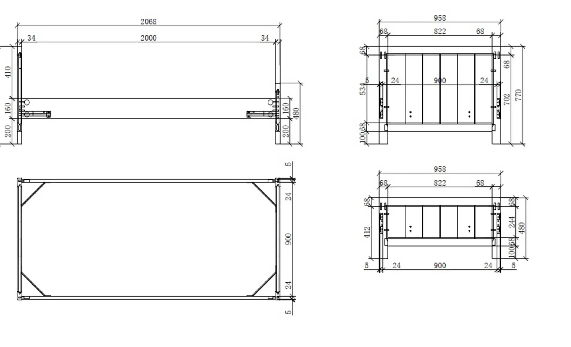 Bett Erik 90x200cm mit Bettkasten - weiß