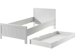 Bett Erik 90x200cm mit Bettkasten - weiß