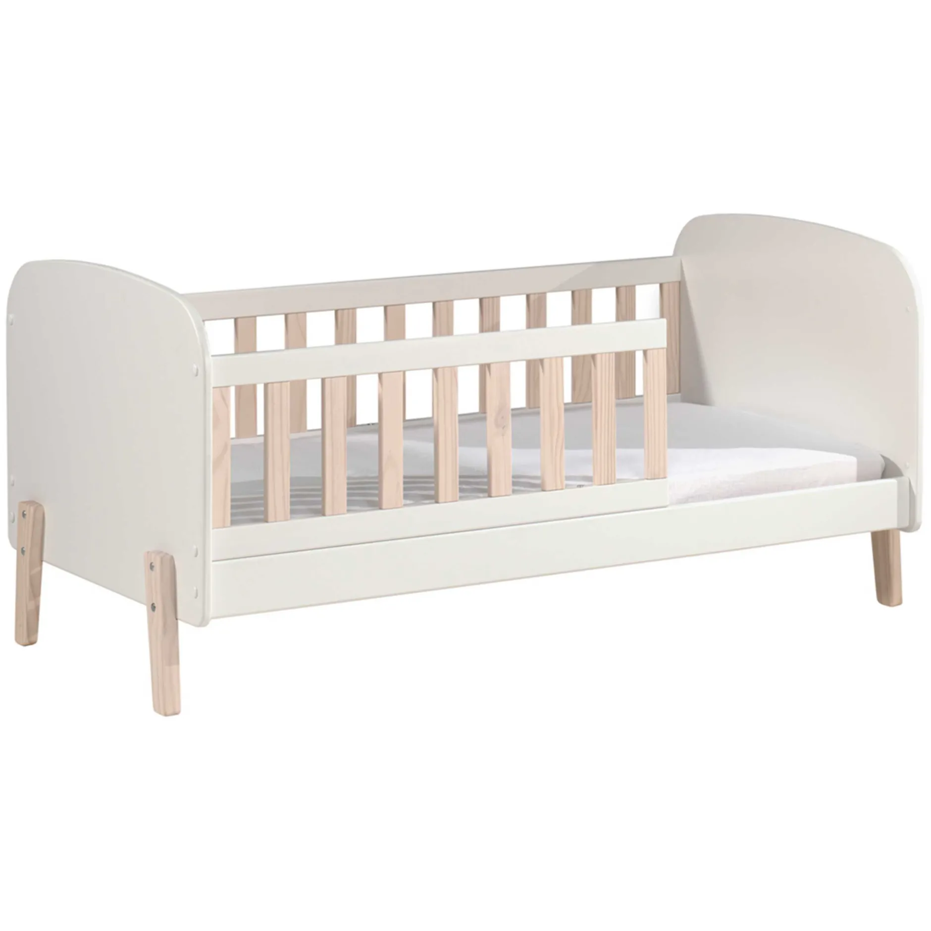 Bett für Kleinkinder Kiddy 70x140cm- weiß/Holz