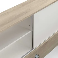 Bett Liva 90 x 190/200 cm-Kronberg Eiche/Mattweiß