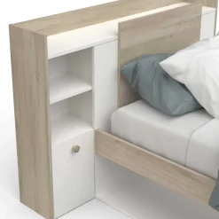 Bett Liva 90 x 190 cm-Kronberg Eiche/Mattweiß