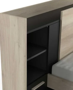 Bett Liva 90 x 190 cm-Kronberg Eiche/mattschwarz