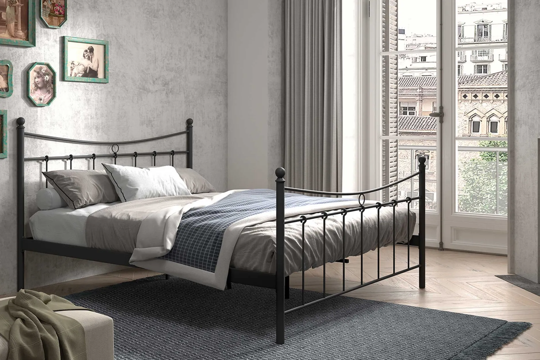 Bett Liza mit Lattenrost 160x200 - schwarz