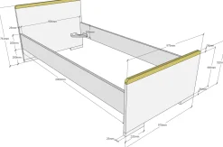 Bett London 90x200 - anthrazit