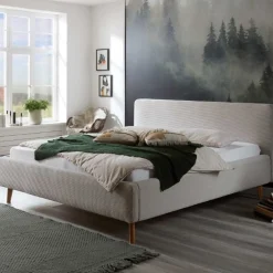 Bett Madras 160x200cm mit Lagerung Rippe Samt - beige