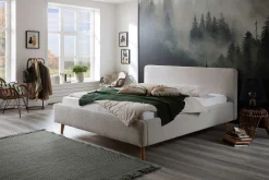 Bett Madras 180x200cm mit Lagerung Rippe Samt - beige