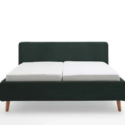 Bett Madras 180x200cm mit Lagerung Rippe Samt - dunkelgrün