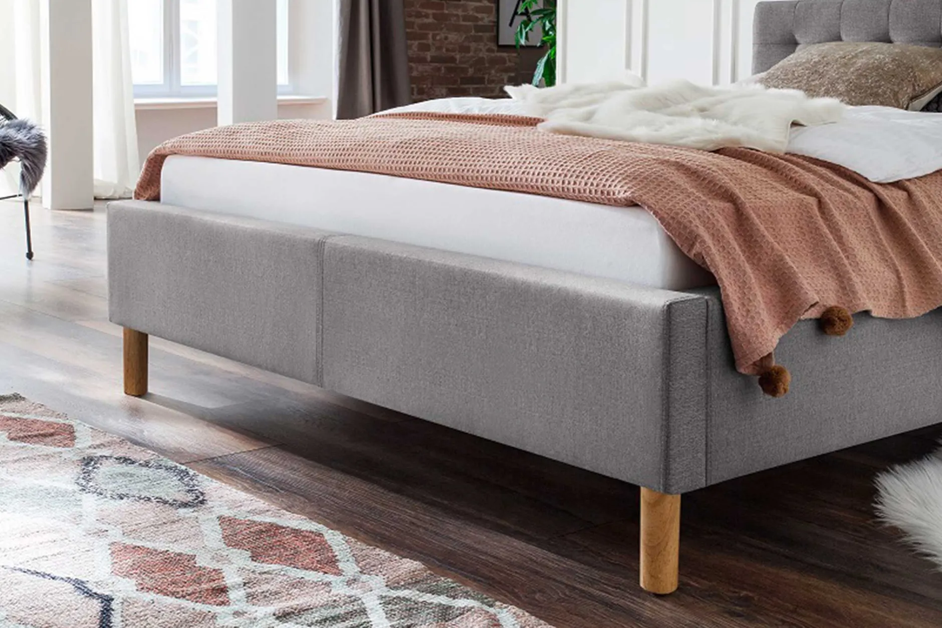 Bett Marilou 120x200 - grau