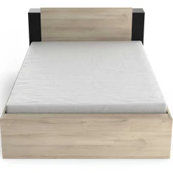 Bett Maura mit Stauraum 140 x 190cm/200 cm-Kronberg Eiche/Mattschwarz