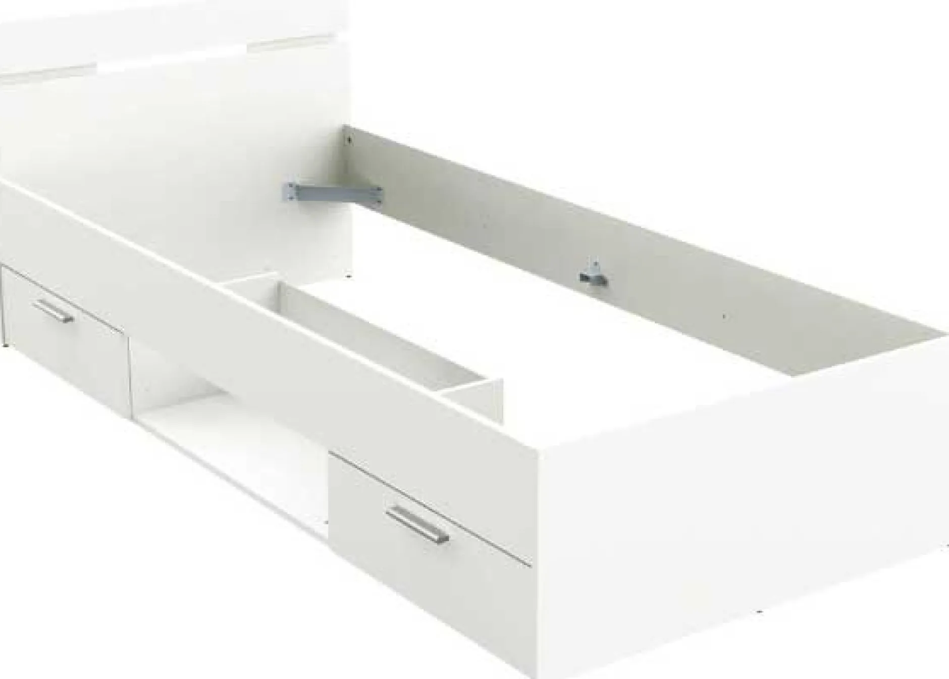 Bett Micheline mit Stauraum 90 x 200 cm-matt weiß