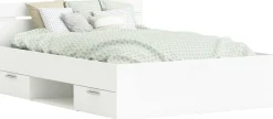 Bett Micheline 140 x 190 cm-matt weiß